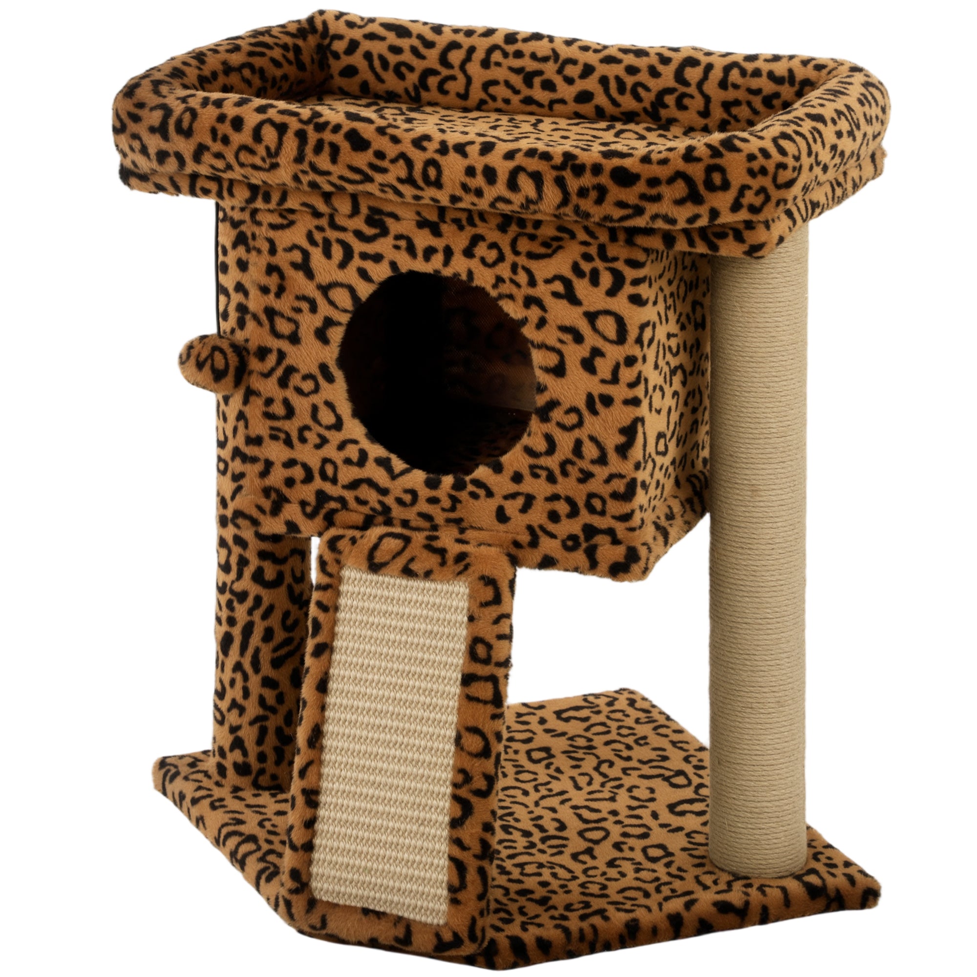 Small Cat Tree Tower with Condo and Perch - Leopard Print 22"-Cats-DECOROLALA
