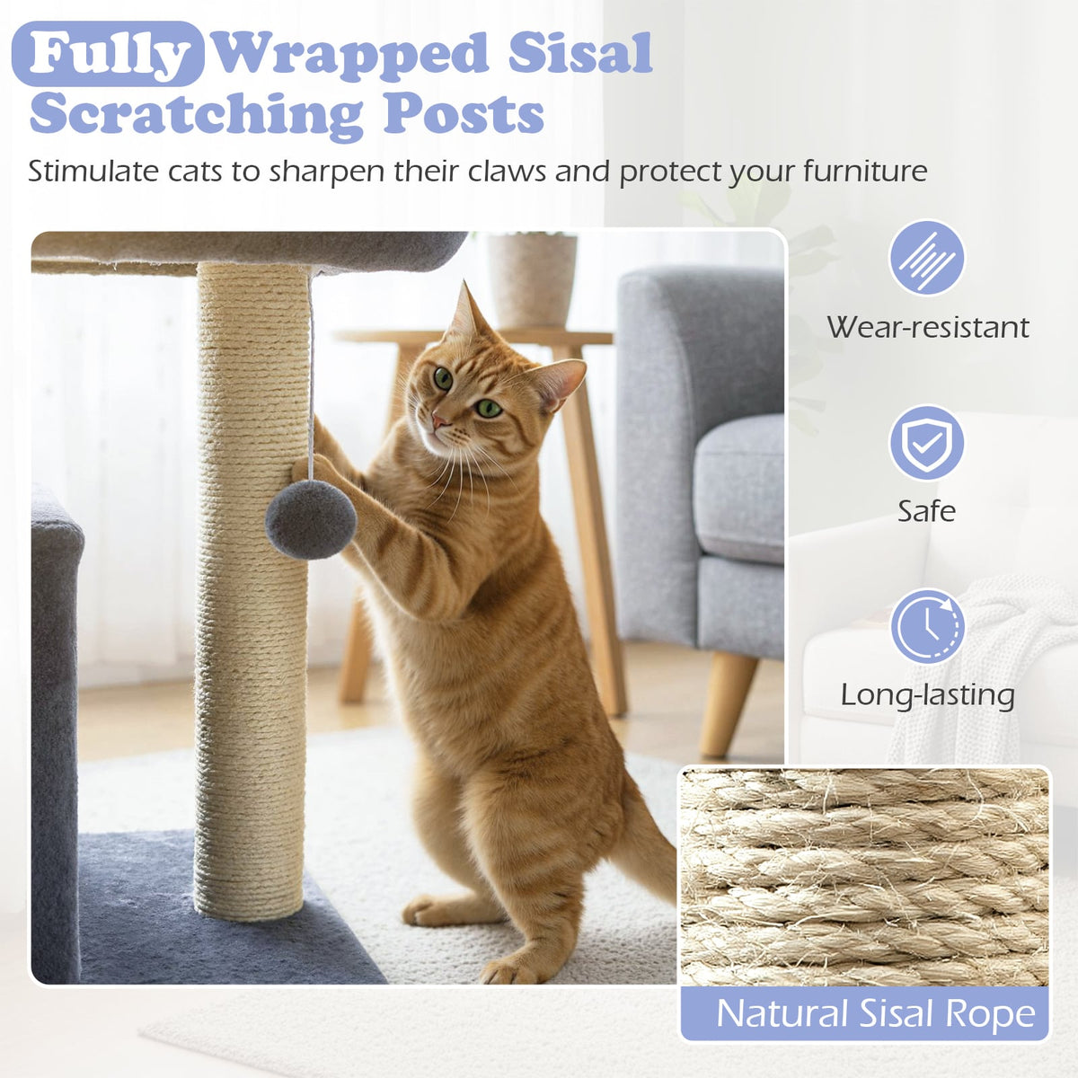 Small Cat Tree with Large Padded Plush Perch for Indoor Cats-Dark Gray-Cat Trees & Scratchers-DECOROLALA