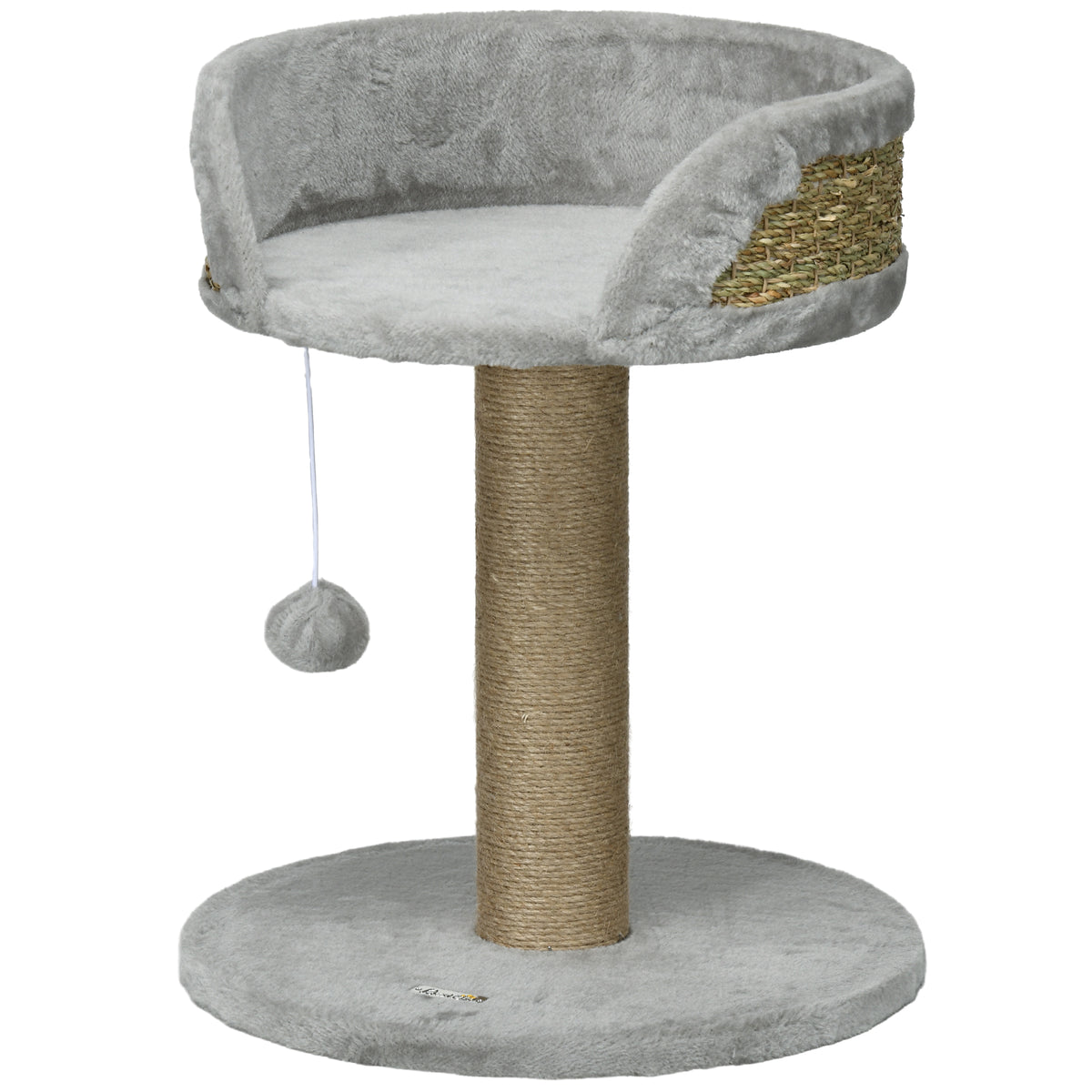 Small Cat Tree with Scratching Post and Perch - 19" Grey-Cats-DECOROLALA