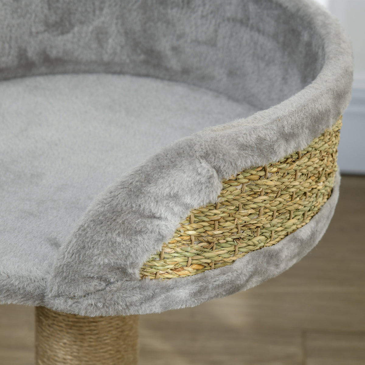 Small Cat Tree with Scratching Post and Perch - 19" Grey-Cats-DECOROLALA