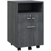 Small Filing Cabinet with 2 Drawers, Lockable Home Office Storage Cabinets on Wheels for A4, Letter Size, Grey-Office Products > Office Furniture > Office Cabinets & Cupboards-DECOROLALA