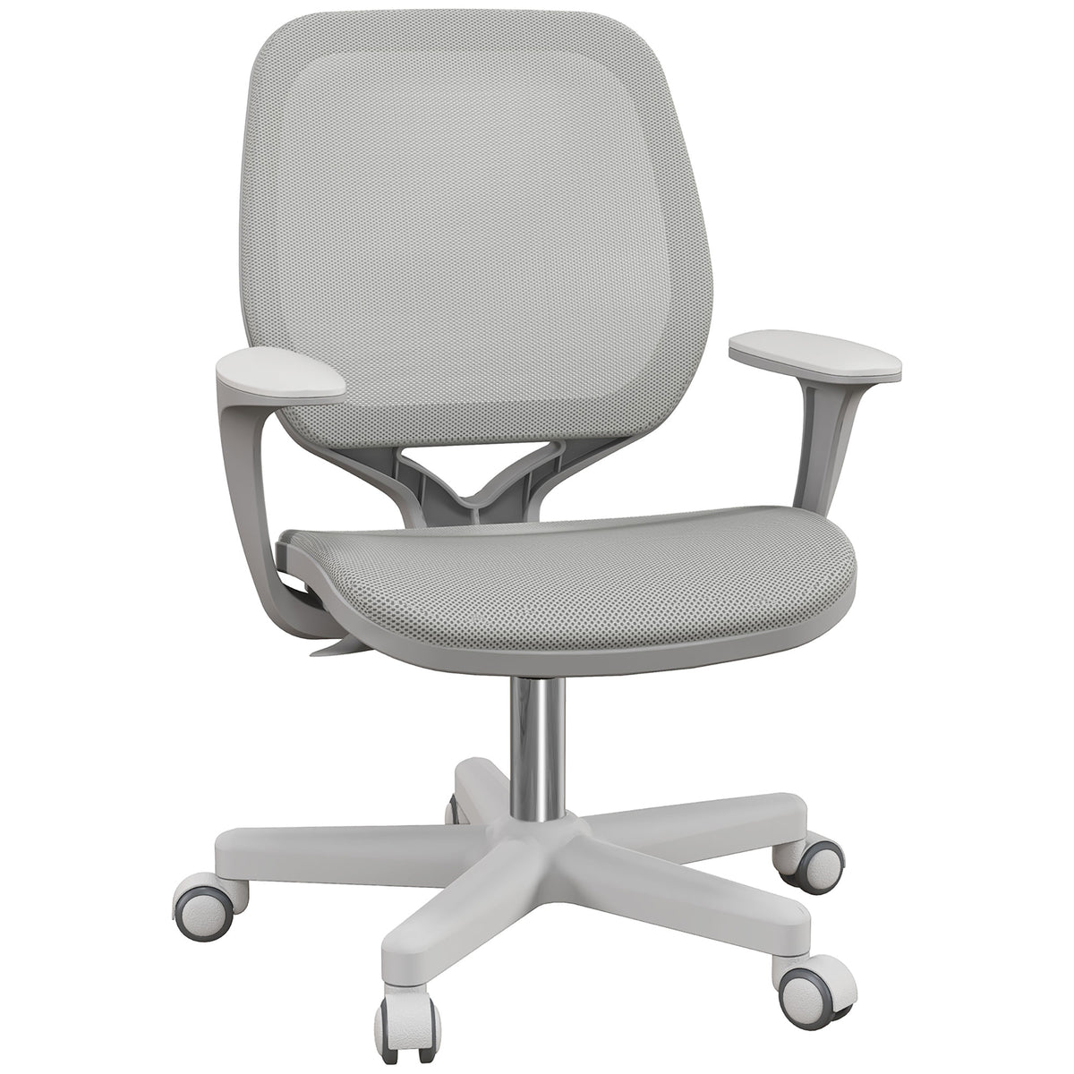 Small Mesh Office Chair - Grey Swivel Computer Desk Chair-Office Products > Office Furniture > Office Chairs-DECOROLALA