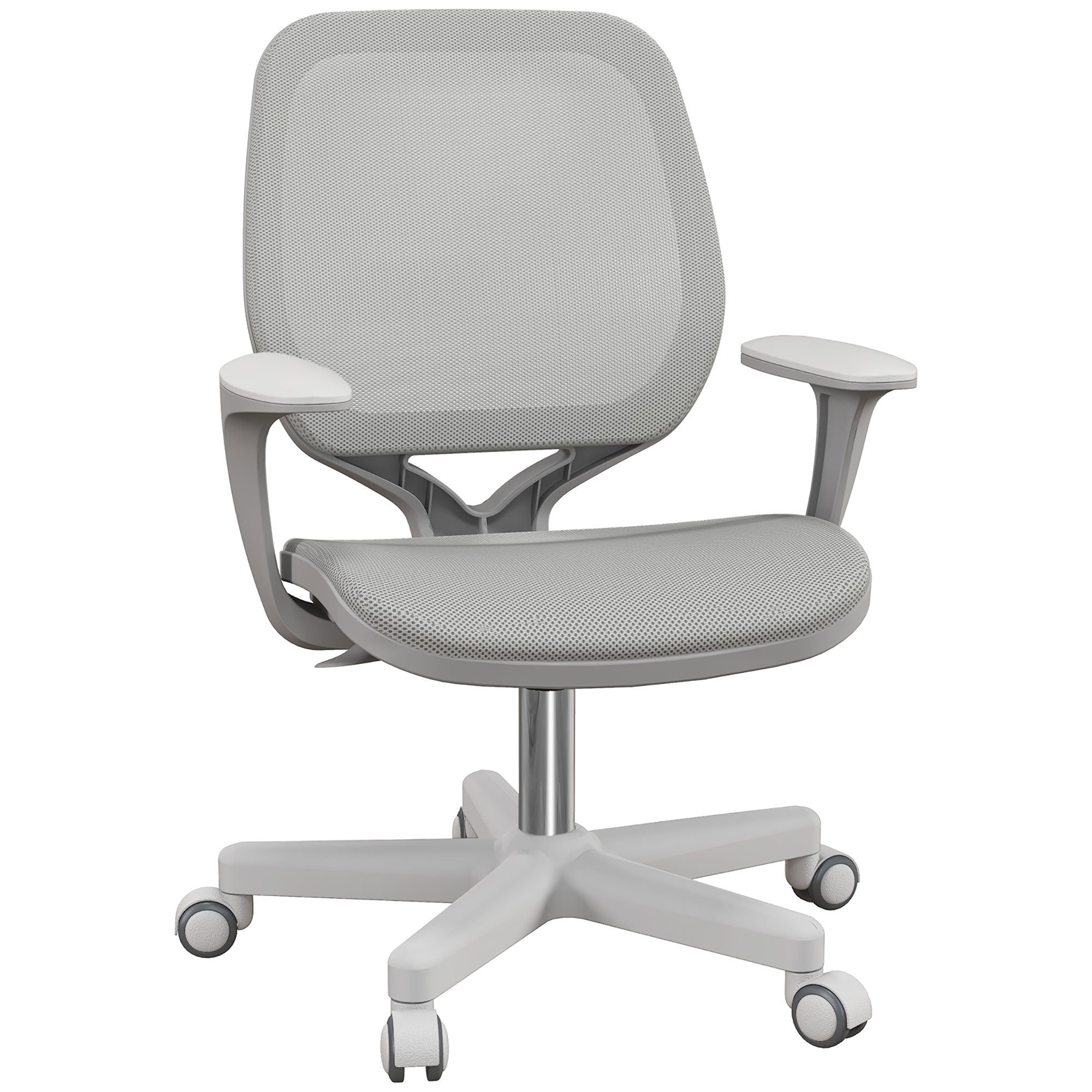 Small Mesh Office Chair - Grey Swivel Computer Desk Chair-Office Products > Office Furniture > Office Chairs-DECOROLALA