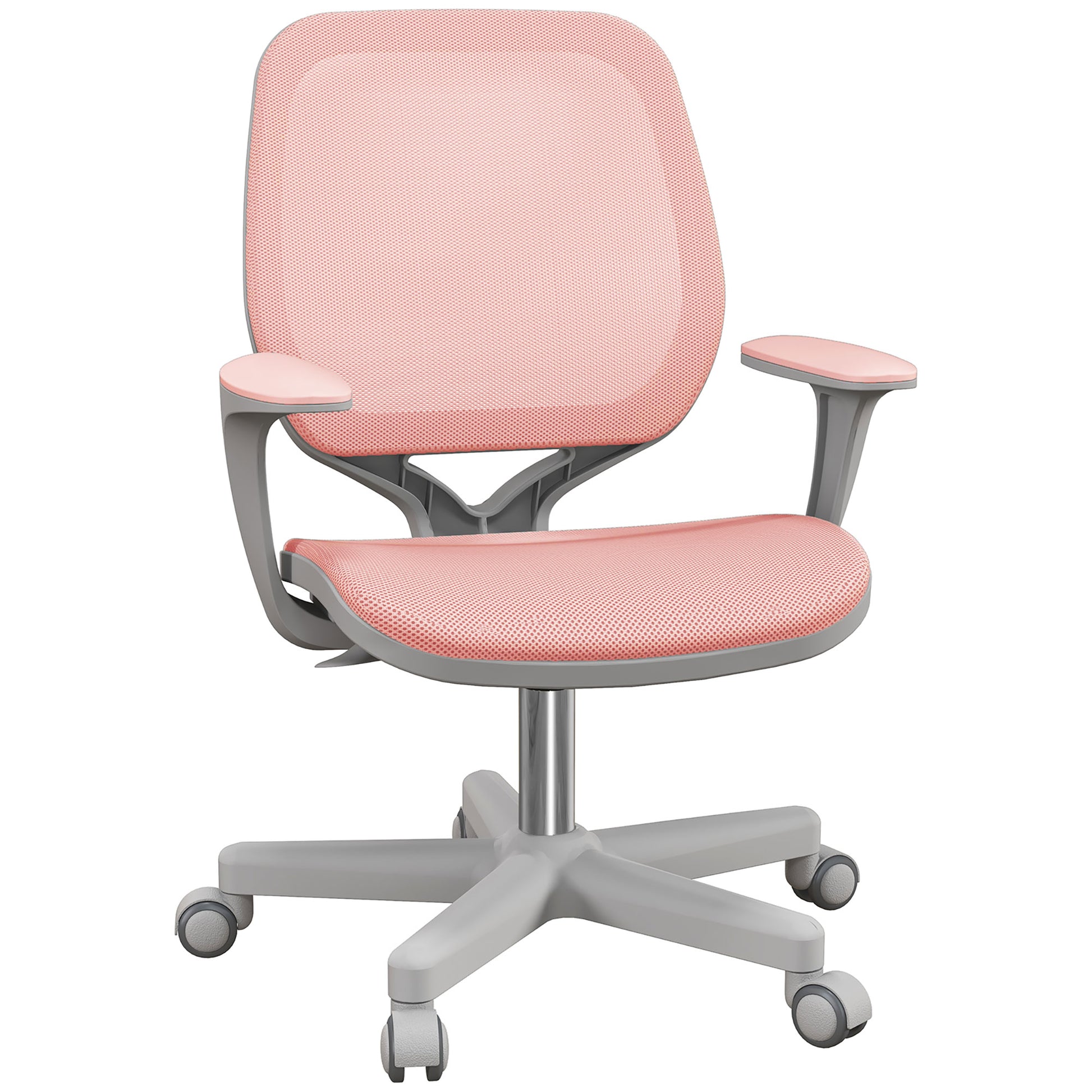 Small Mesh Office Chair - Pink Swivel Desk Chair with Arms-Office Products > Office Furniture > Office Chairs > Task Chairs-DECOROLALA