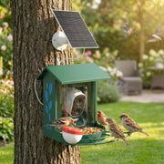 Smart Bird Feeder Camera - Solar Powered 2K AI Dark Green 2.5L-Birds-DECOROLALA