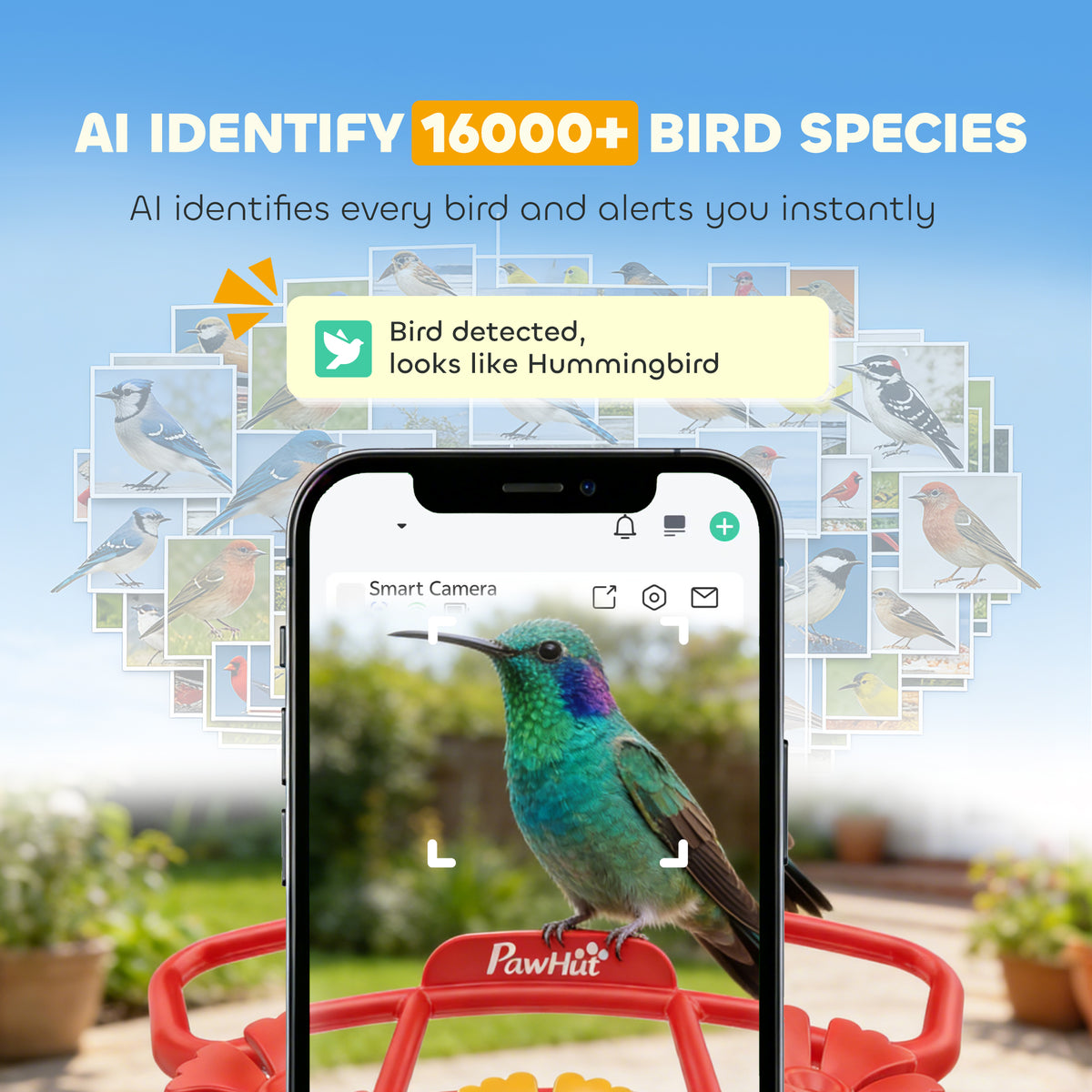 Smart Bird Feeder with Camera - 2K HD AI Bird Feeder with Solar Panel-Birds-DECOROLALA
