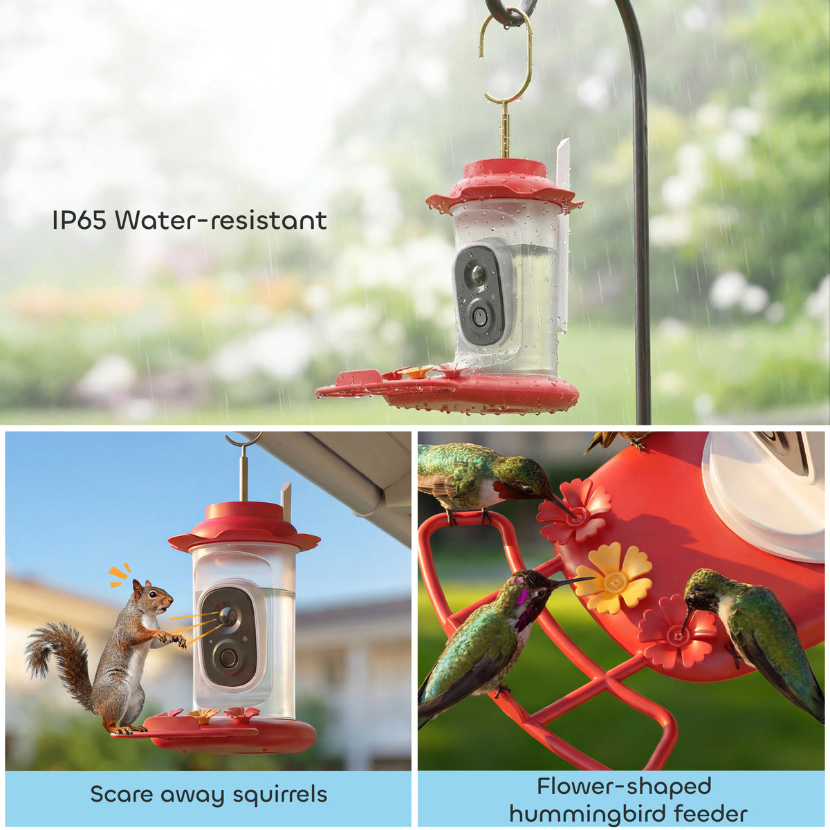 Smart Bird Feeder with Camera - 2K HD AI Bird Feeder with Solar Panel-Birds-DECOROLALA