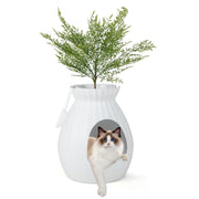 Smart Plant Cat Litter Box with Electronic Odor Removal and Sterilization-White-Cat Supplies-DECOROLALA