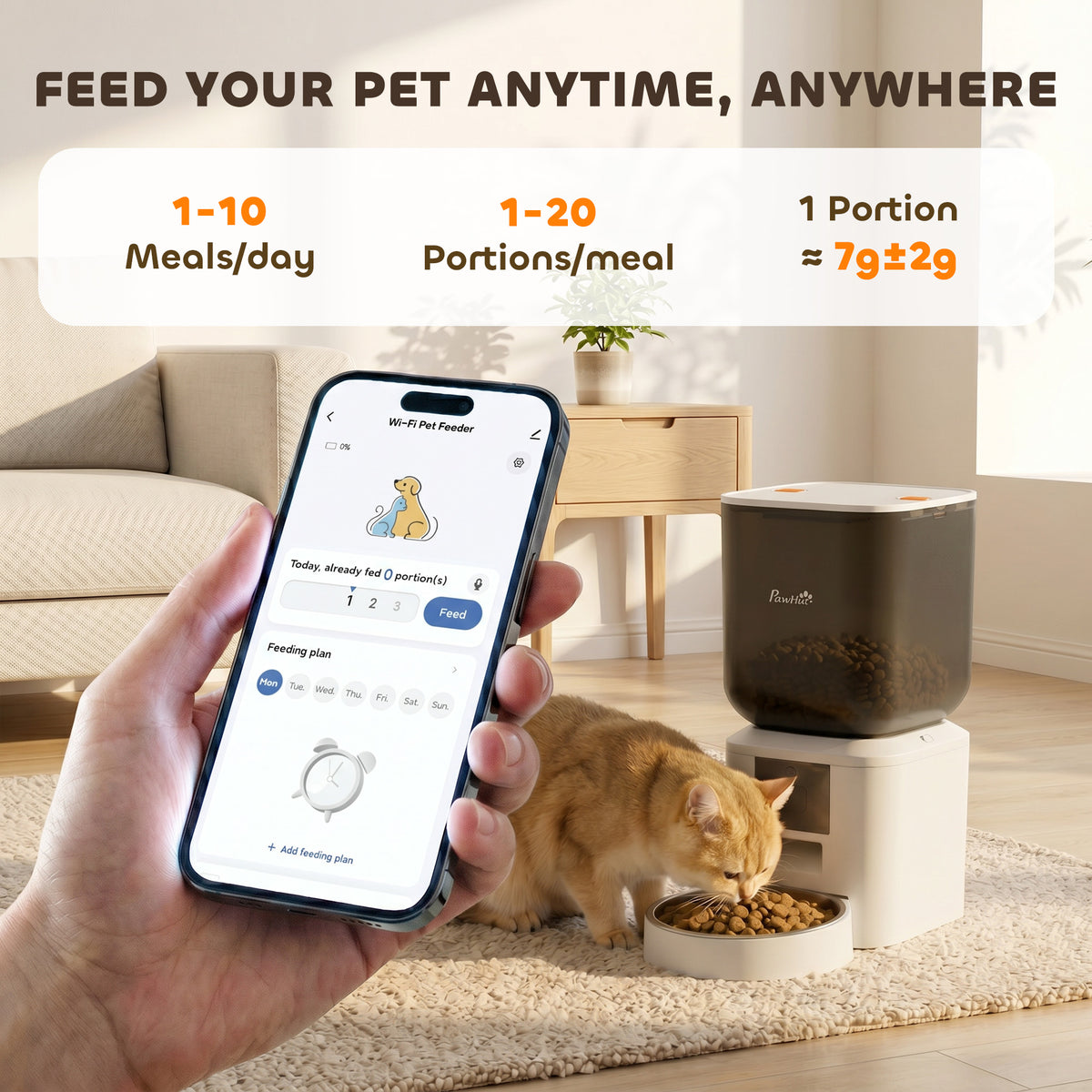 Smart WiFi Automatic Pet Feeder - 8L White with App Control-Dogs-DECOROLALA