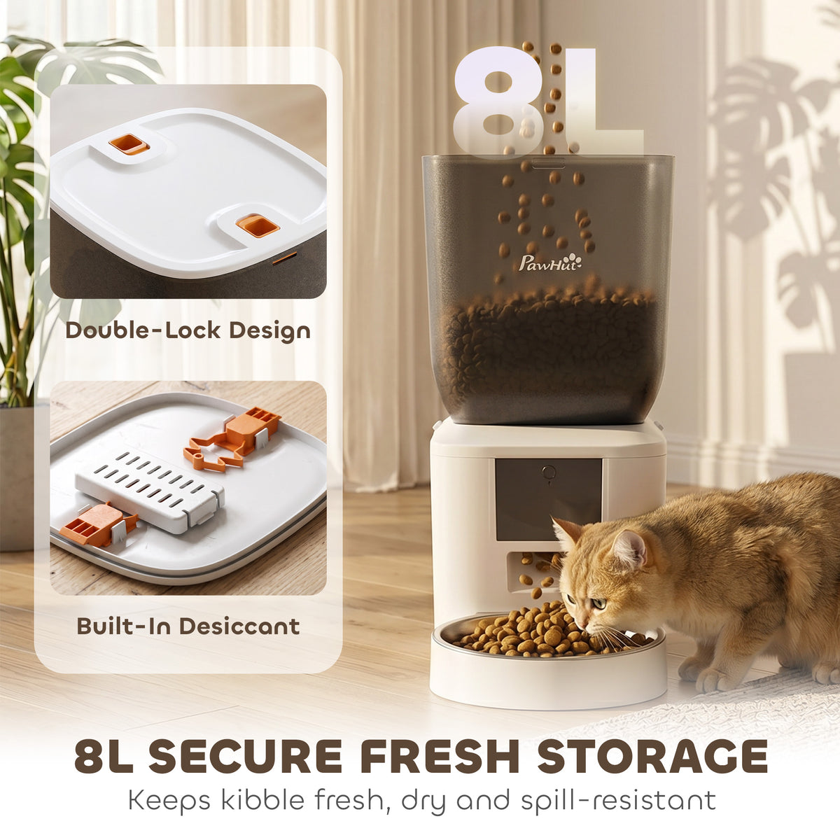Smart WiFi Automatic Pet Feeder - 8L White with App Control-Dogs-DECOROLALA