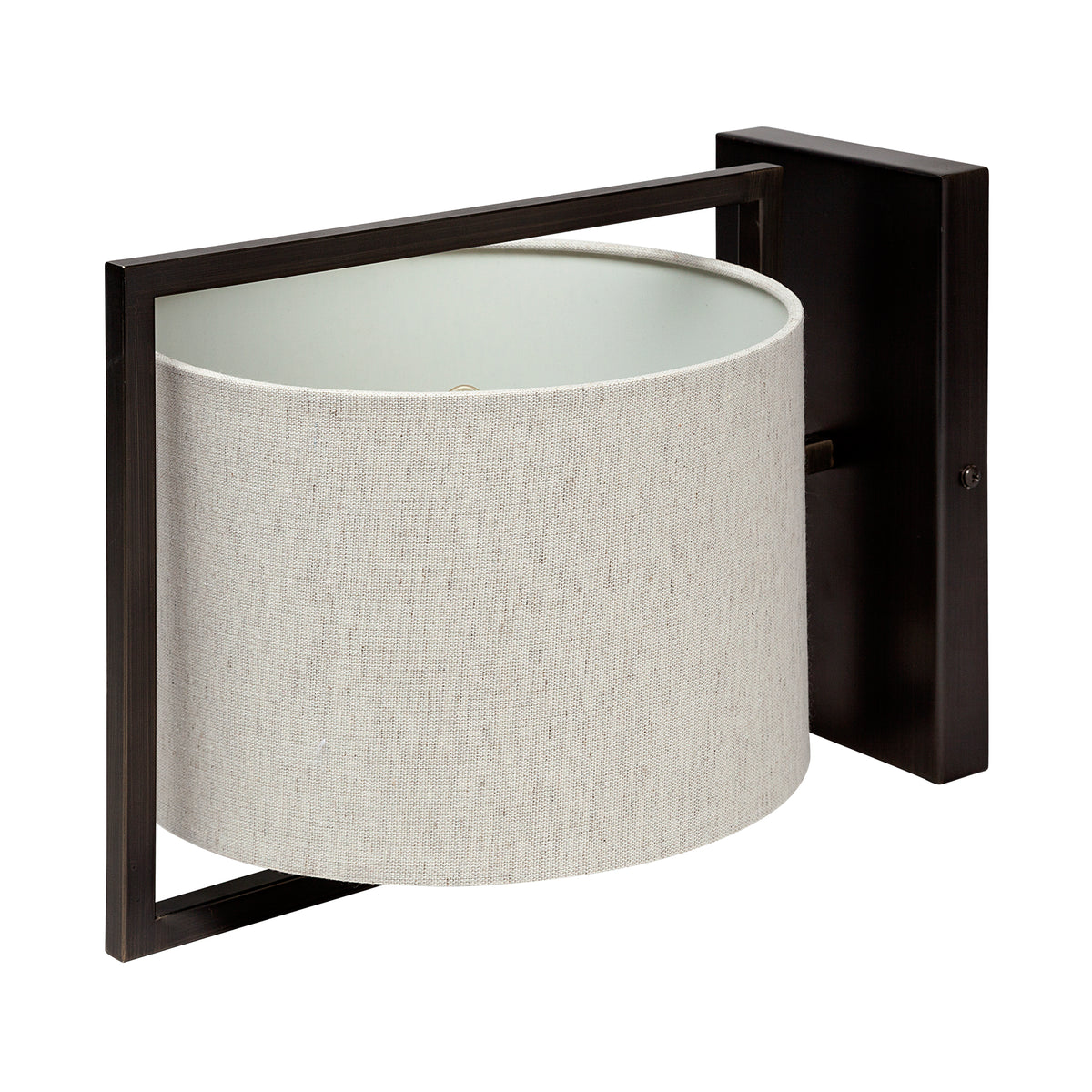 Smithe I 9x13 Black Toned Metal Cream Lampshade Wall Sconce-Wall Sconces-DECOROLALA