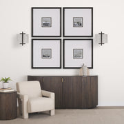 Smithe I 9x13 Black Toned Metal Cream Lampshade Wall Sconce-Wall Sconces-DECOROLALA