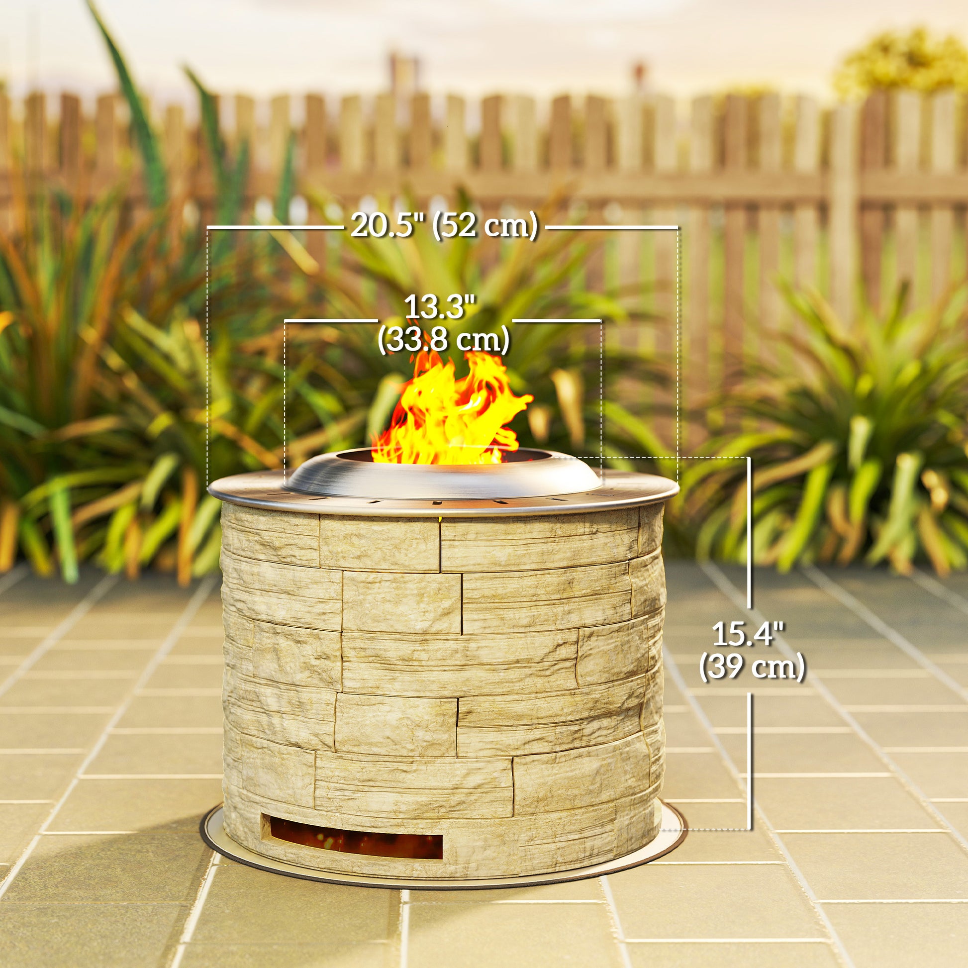 Smokeless Fire Pit, Portable Camping Bonfire Stove with Mat for Backyard Patio Picnic, Magnesium Oxide, Yellow-Patio & Garden > Fire Pits-DECOROLALA