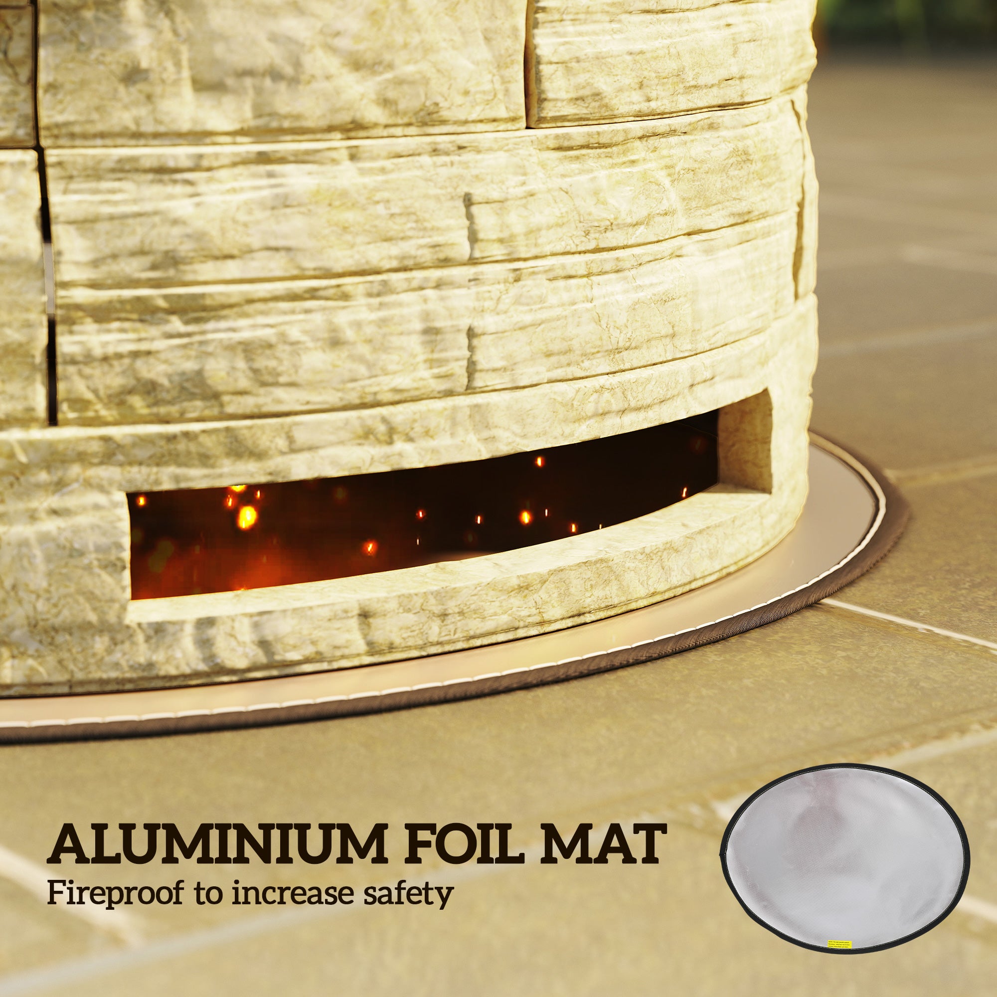 Smokeless Fire Pit, Portable Camping Bonfire Stove with Mat for Backyard Patio Picnic, Magnesium Oxide, Yellow-Patio & Garden > Fire Pits-DECOROLALA
