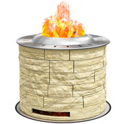 Smokeless Fire Pit, Portable Camping Bonfire Stove with Mat for Backyard Patio Picnic, Magnesium Oxide, Yellow-Patio & Garden > Fire Pits-DECOROLALA