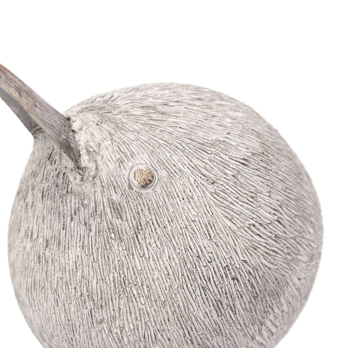Snipe I 6L x 6W Off-White Resin Bird Ornament W/ Metal Feet-Objects-DECOROLALA