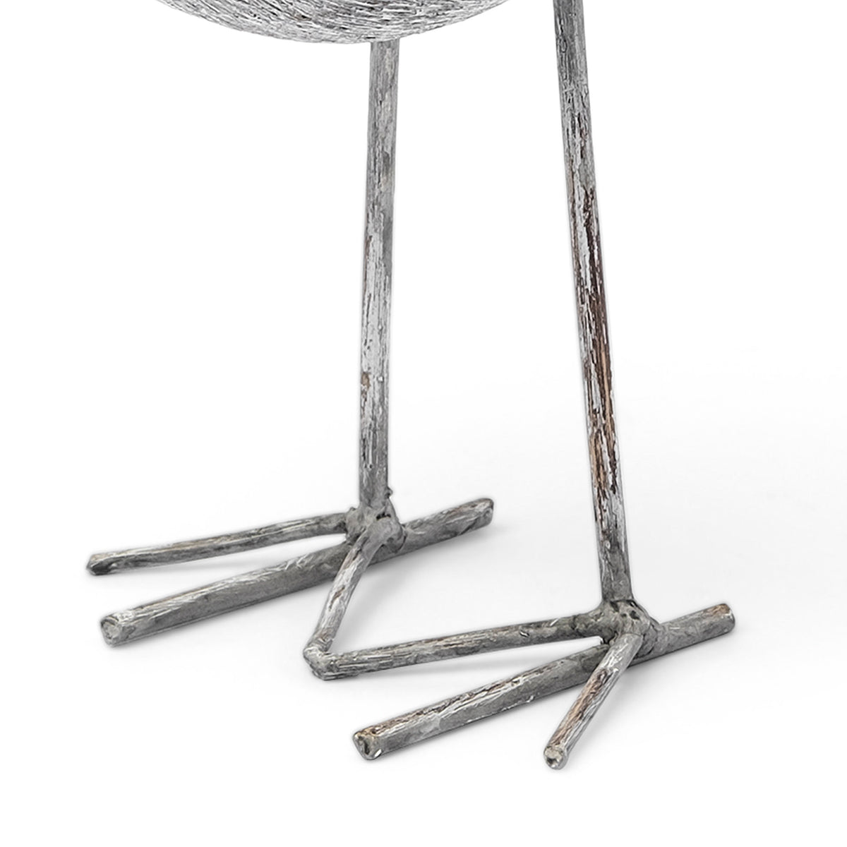 Snipe II 6L x 6W Off-White Resin Bird Ornament W/ Metal Feet-Objects-DECOROLALA