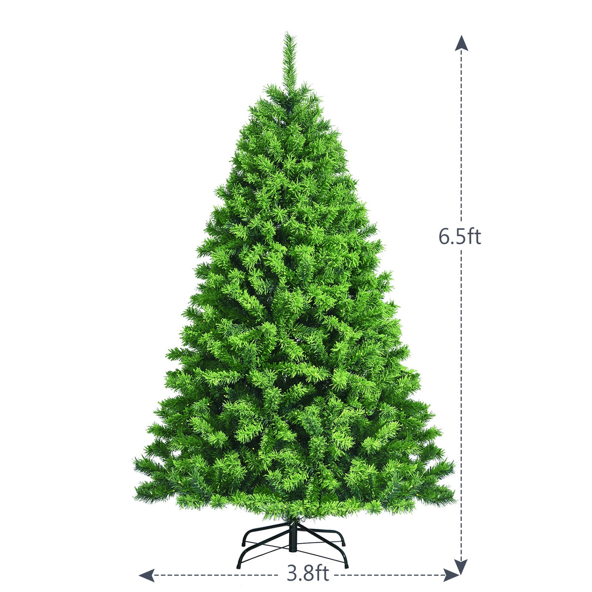 Snow Flocked Artificial Christmas Tree with Metal Stand-6.5'-Christmas Trees-DECOROLALA