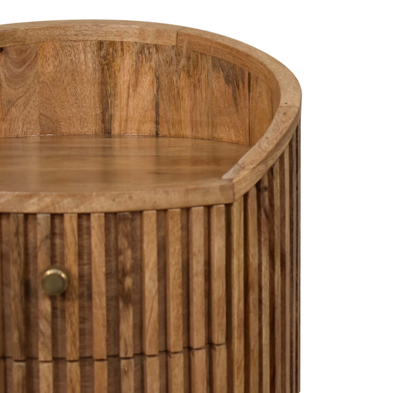 Soba Bedside Table - Solid Mango Wood Oak-ish Finish-Nightstand-DECOROLALA
