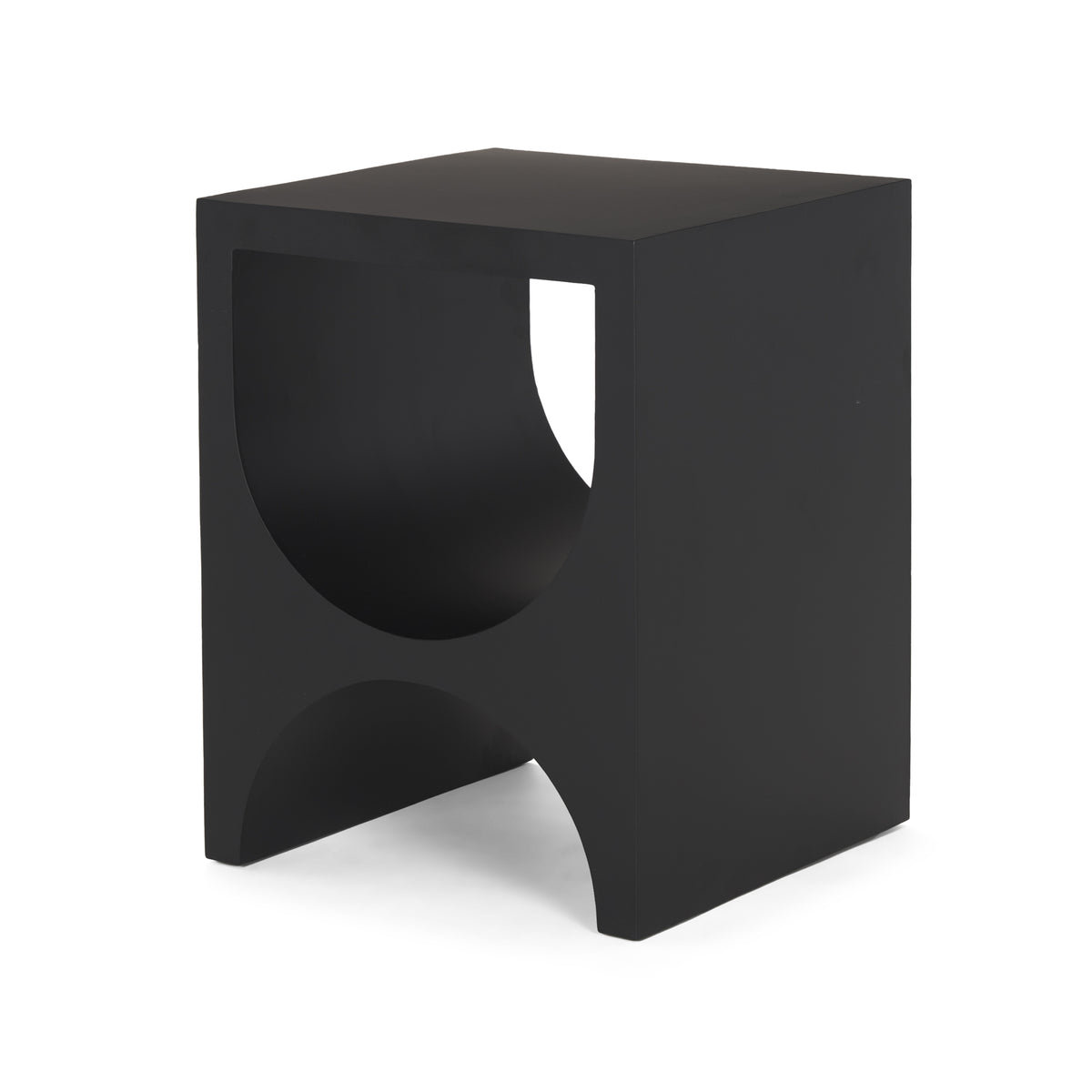 Sobi Matte Black Square Metal Side Table-Accent Tables-DECOROLALA