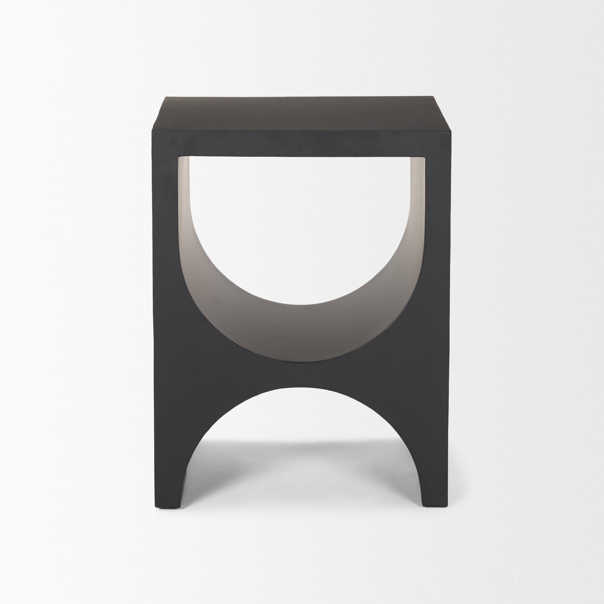 Sobi Matte Black Square Metal Side Table-Accent Tables-DECOROLALA