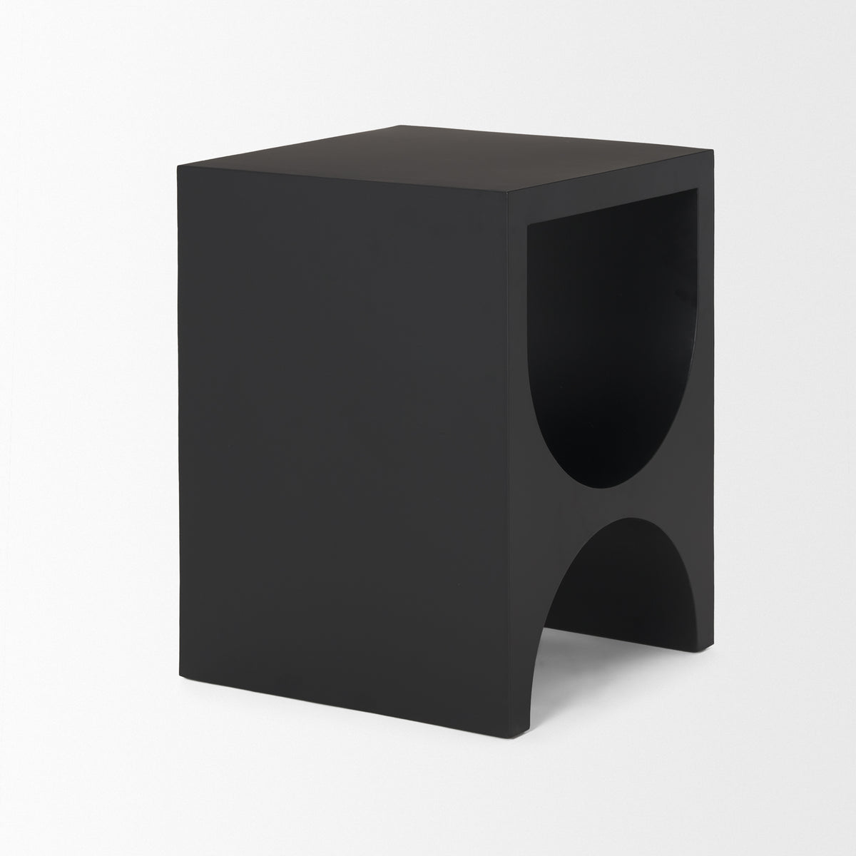Sobi Matte Black Square Metal Side Table-Accent Tables-DECOROLALA