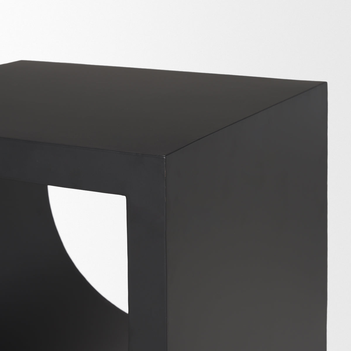 Sobi Matte Black Square Metal Side Table-Accent Tables-DECOROLALA