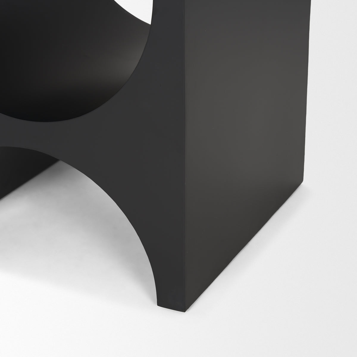 Sobi Matte Black Square Metal Side Table-Accent Tables-DECOROLALA