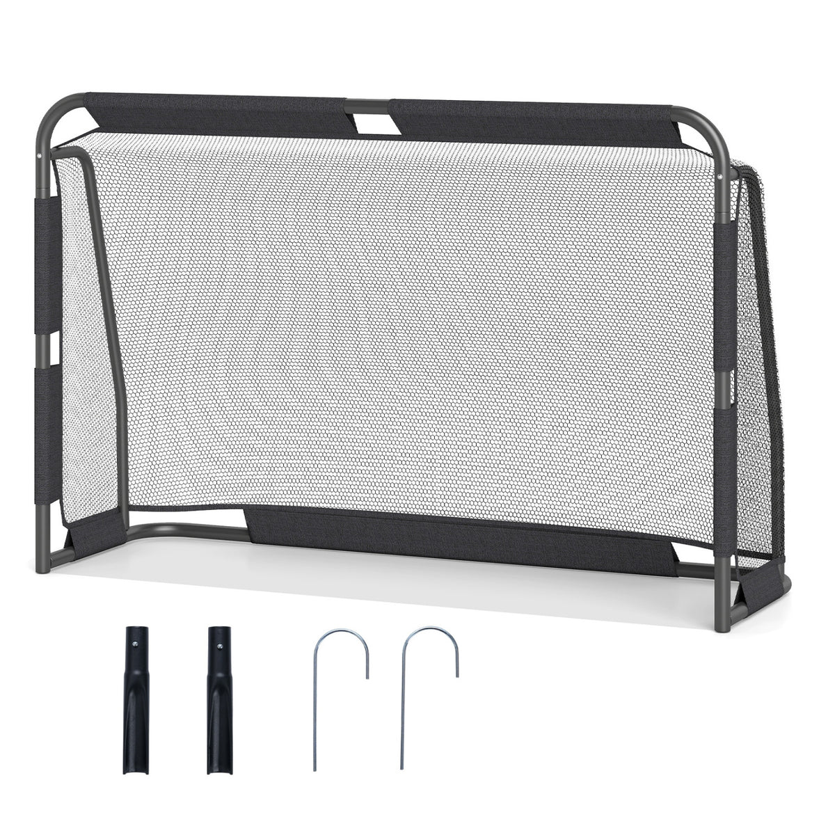 Soccer Goal Set for Backyard 6 ft x 4 ft Metal Frame Goal Post with Net and Anchoring System-Sporting Goods-DECOROLALA