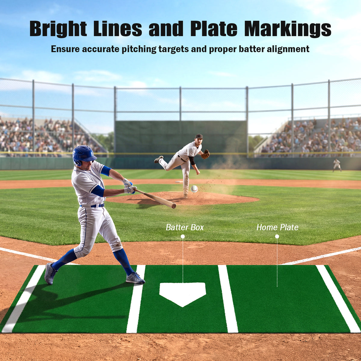 Softball Pitching Mat 10 x 3 Feet Softball Training Aid-Green-Golf-DECOROLALA
