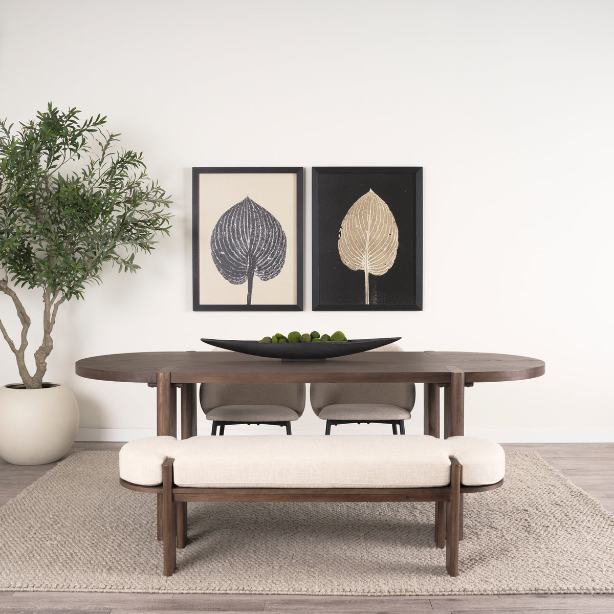 Sohan 91"L x 38"W Oval Dining Table | Wood | Seats 8-Dining Tables-DECOROLALA