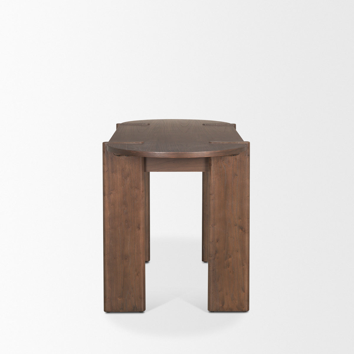 Sohan Dark Brown Elm Wood Oblong Desk-Office-DECOROLALA