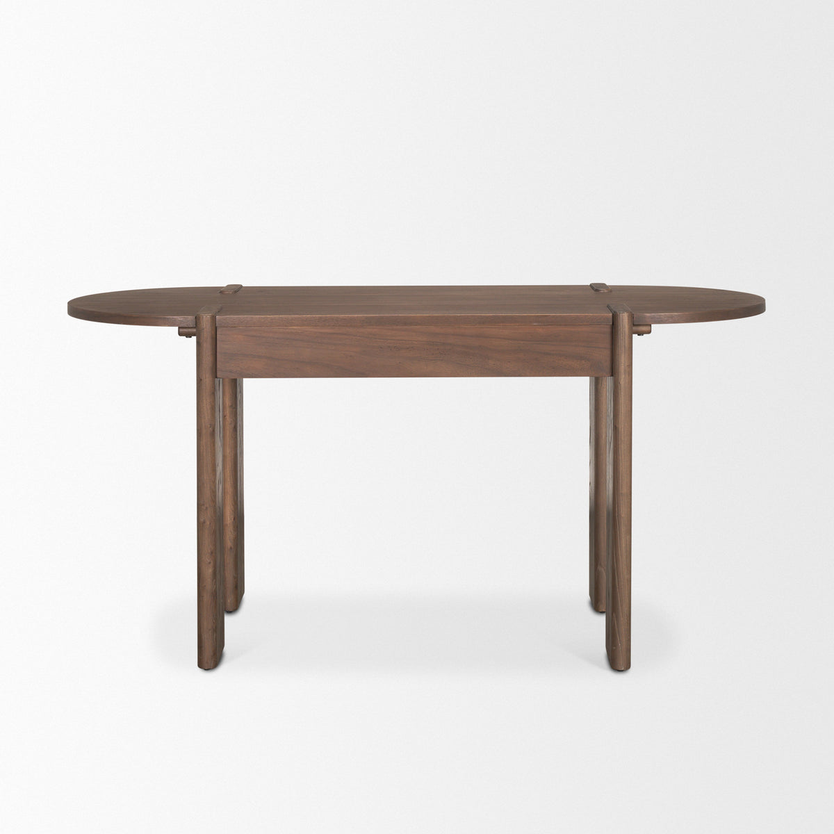 Sohan Dark Brown Elm Wood Oblong Desk-Office-DECOROLALA