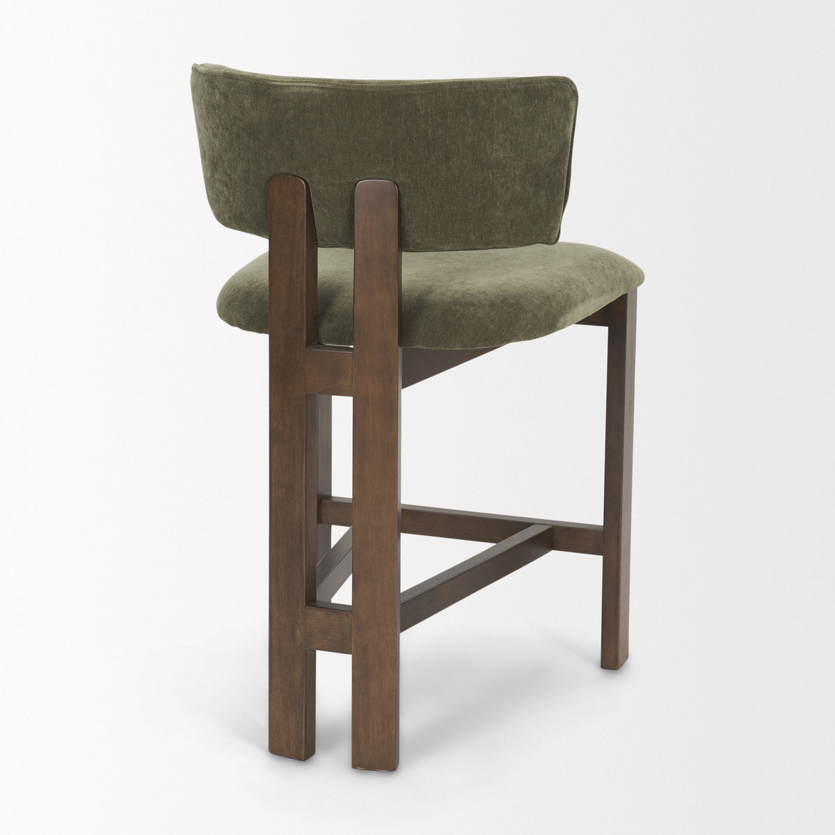 Soho Curved Open Back Chenille Tripod Frame Counter Stool-Bar Stools-DECOROLALA