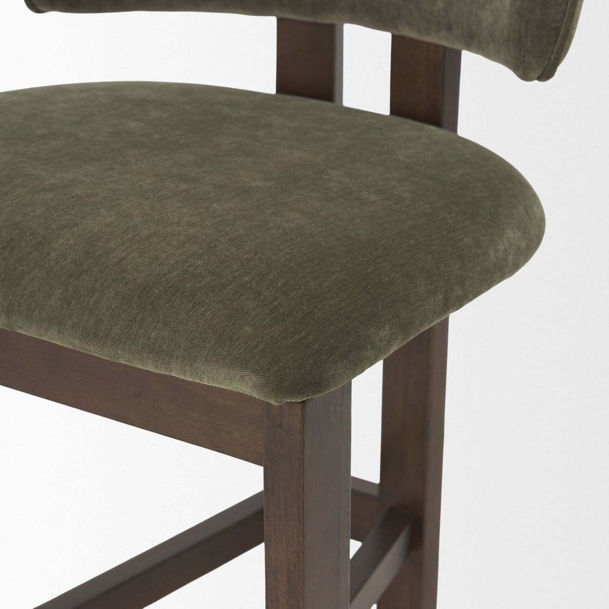 Soho Curved Open Back Chenille Tripod Frame Counter Stool-Bar Stools-DECOROLALA