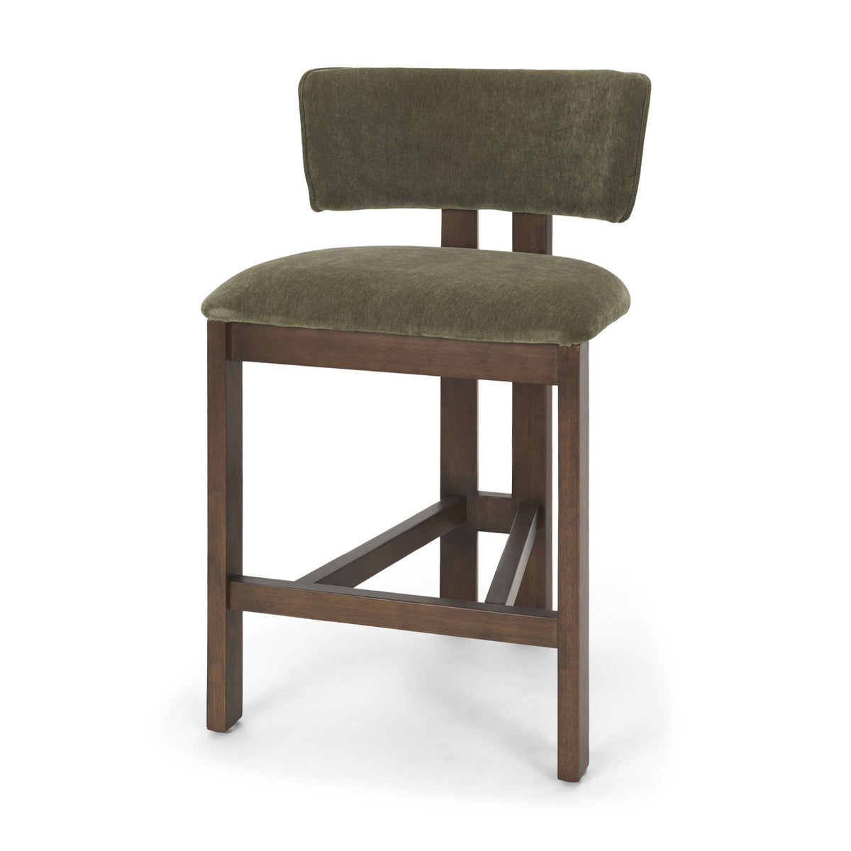 Soho Curved Open Back Chenille Tripod Frame Counter Stool-Bar Stools-DECOROLALA