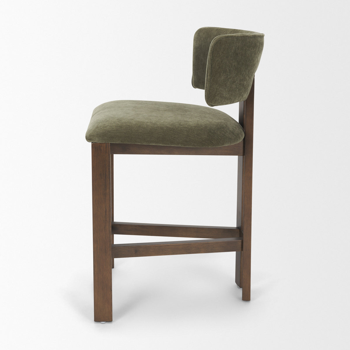 Soho Curved Open Back Chenille Tripod Frame Counter Stool-Bar Stools-DECOROLALA
