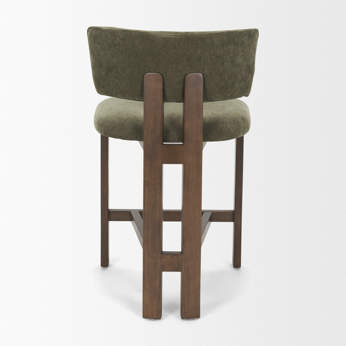 Soho Curved Open Back Chenille Tripod Frame Counter Stool-Bar Stools-DECOROLALA
