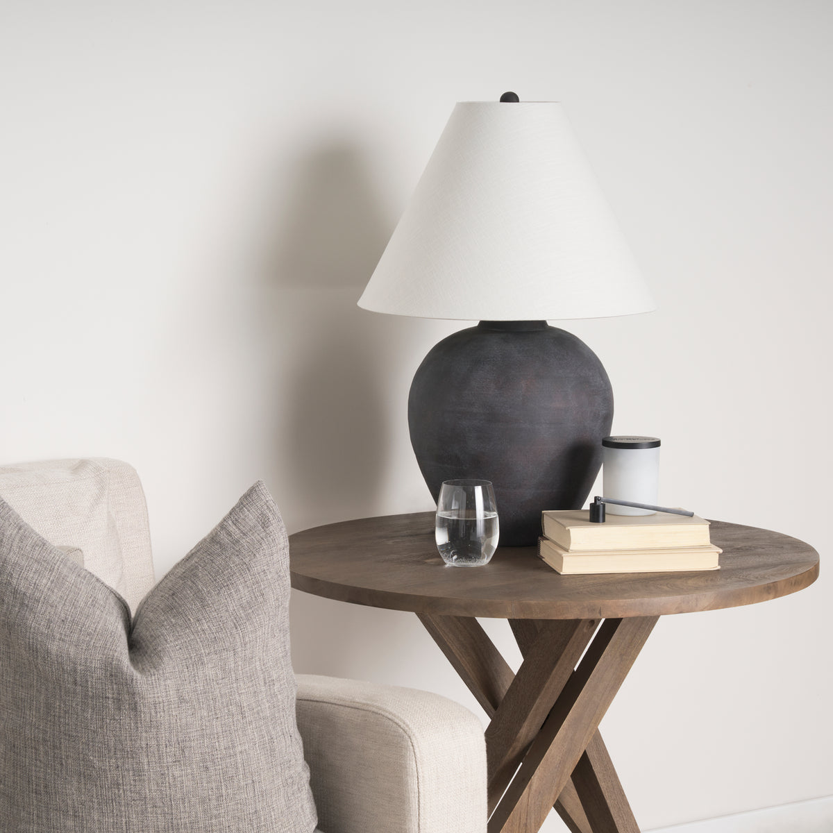 Solana Medium Brown Wood Foyer Table-Accent Tables-DECOROLALA