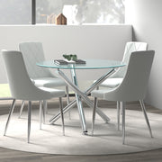 Solara II Devo 5-Piece Dining Set - Clear Glass & Chrome-DECOROLALA