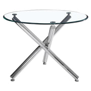 Solara II Round Dining Table - 40" Glass & Chrome-DECOROLALA