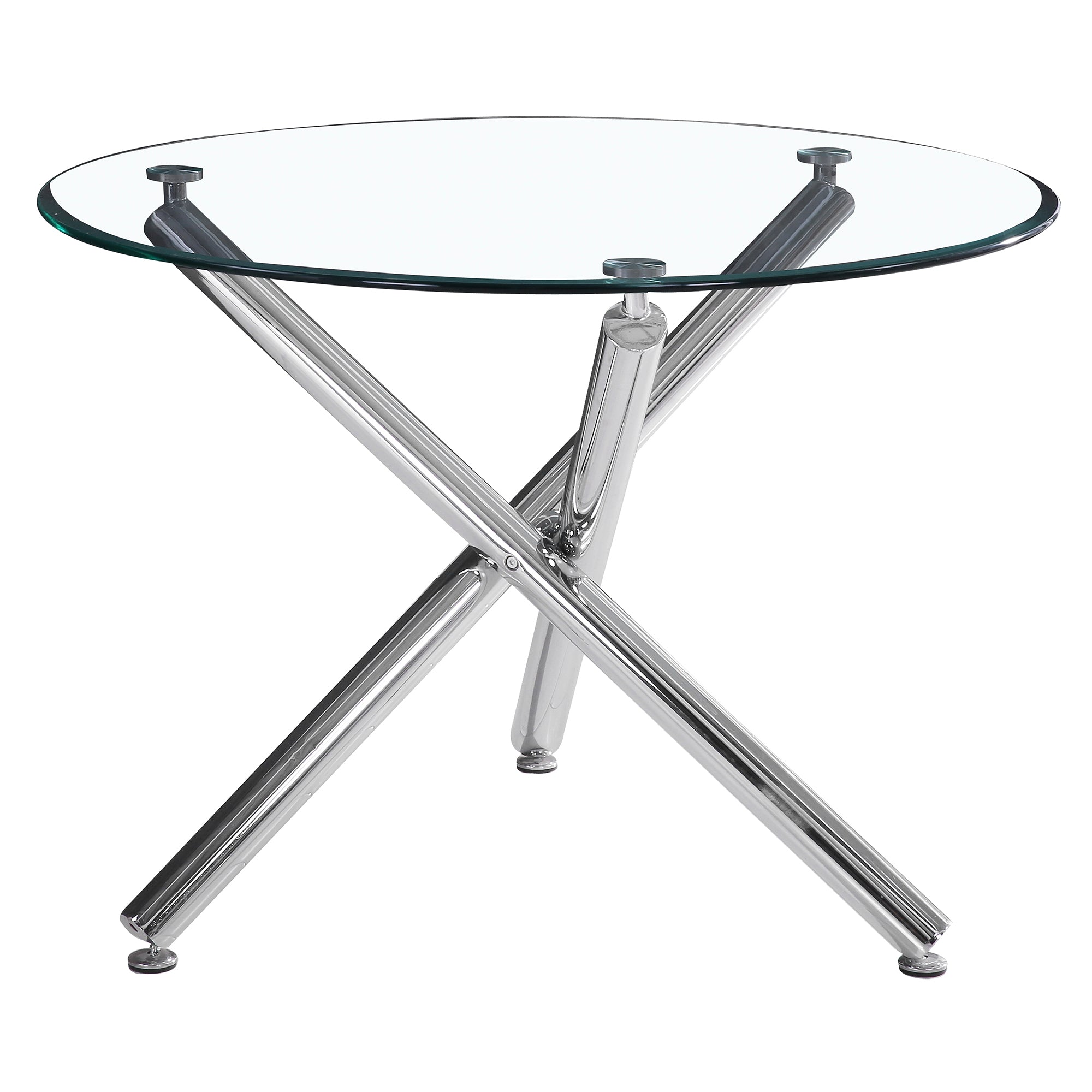 Solara II Round Dining Table - 40" Glass & Chrome-DECOROLALA