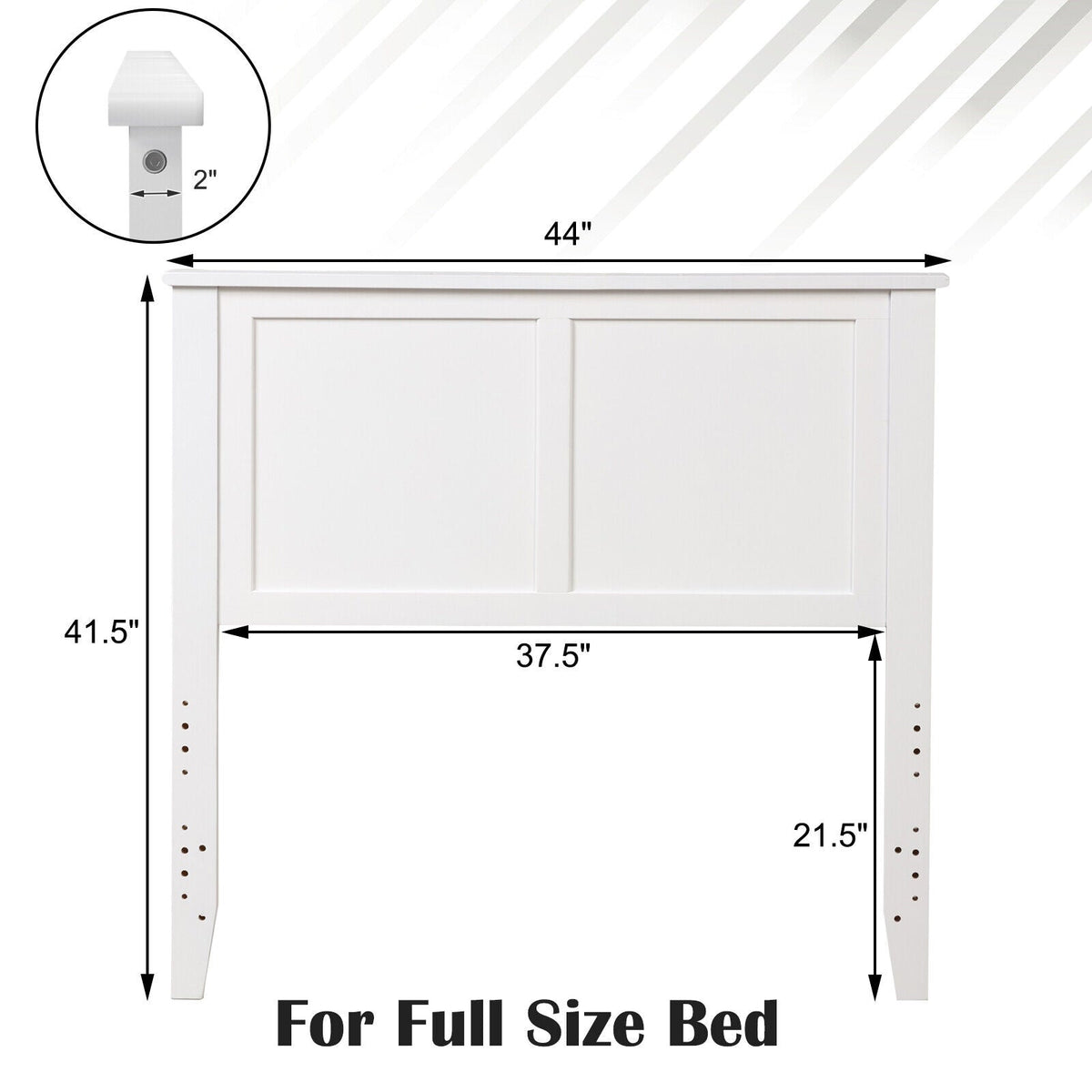 Solid Wood Flat Panel Twin Headboard - Adjustable Height-Headboards-DECOROLALA