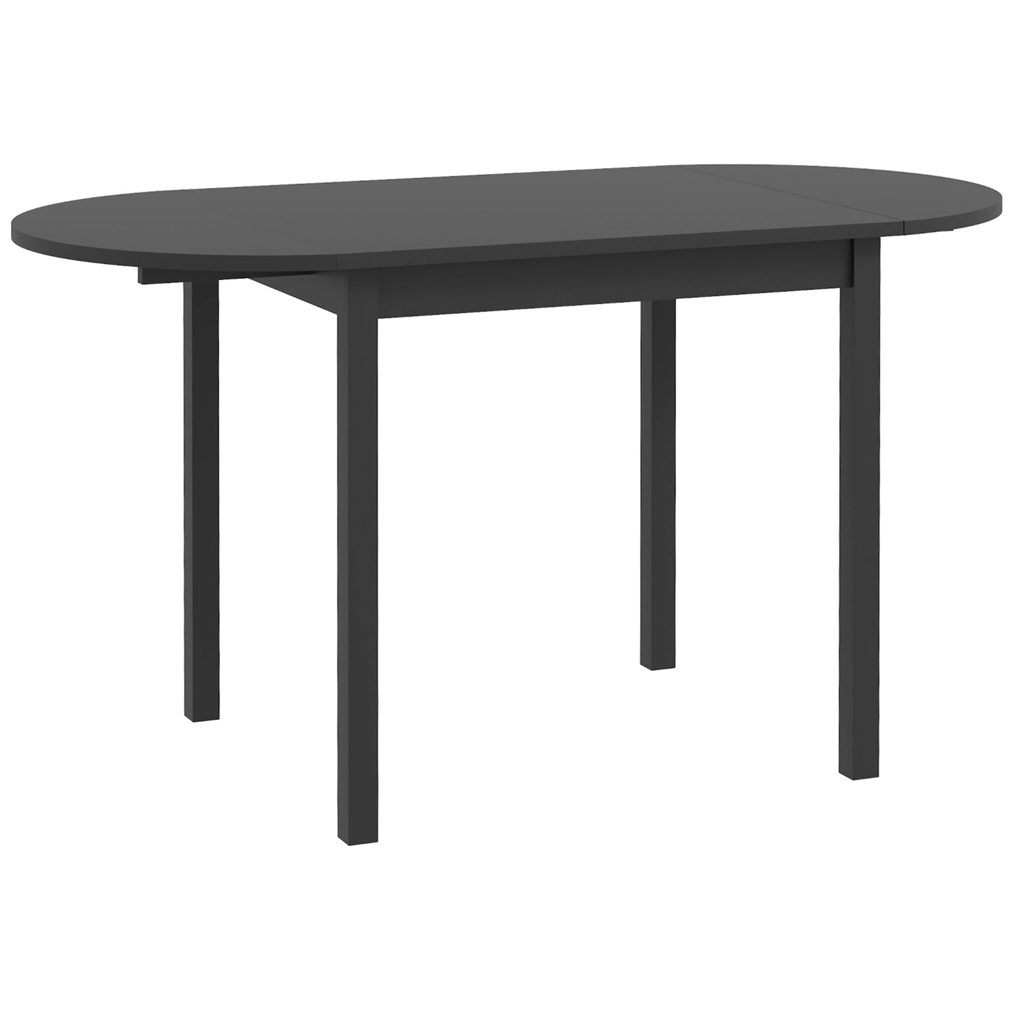 Solid Wood Kitchen Table, Black Drop Leaf Dining Table, Small Space-DECOROLALA