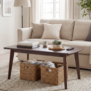 Solid Wood Modern Coffee Table with Tapered Legs-Walnut-Coffee Tables-DECOROLALA