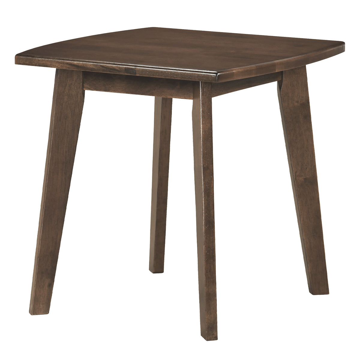 Solid Wood Side Table Square End Table with Thickened Top and Curved Edge-Walnut-End & Side Tables-DECOROLALA