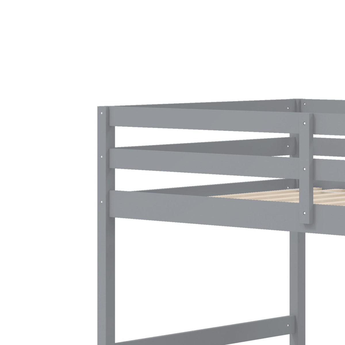 Solid Wood Twin Over Full Low Bunk Bed with Storage Stairs-Bunk Bed Frame-DECOROLALA