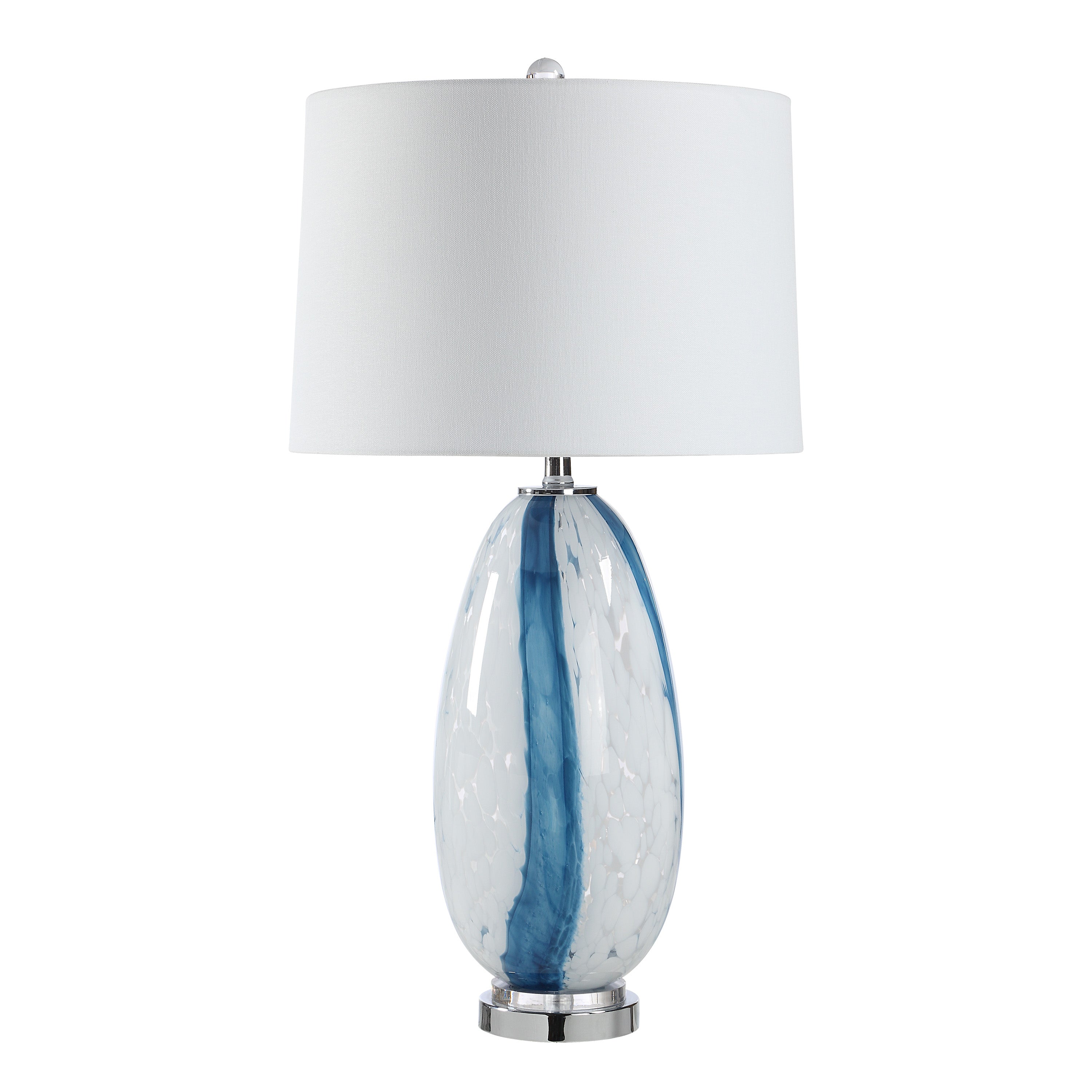 Solis 27.75" Table Lamp Blue & Clear Glass-Table Lamp-DECOROLALA