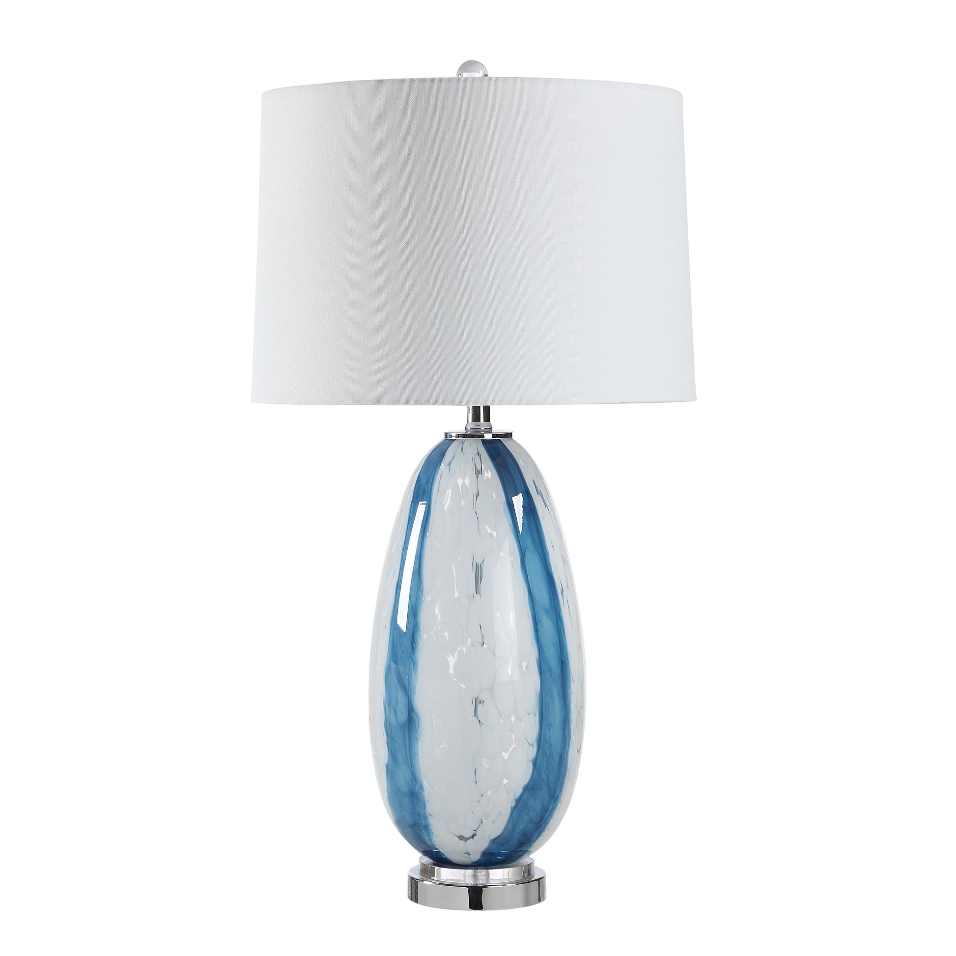 Solis 27.75" Table Lamp Blue & Clear Glass-Table Lamp-DECOROLALA