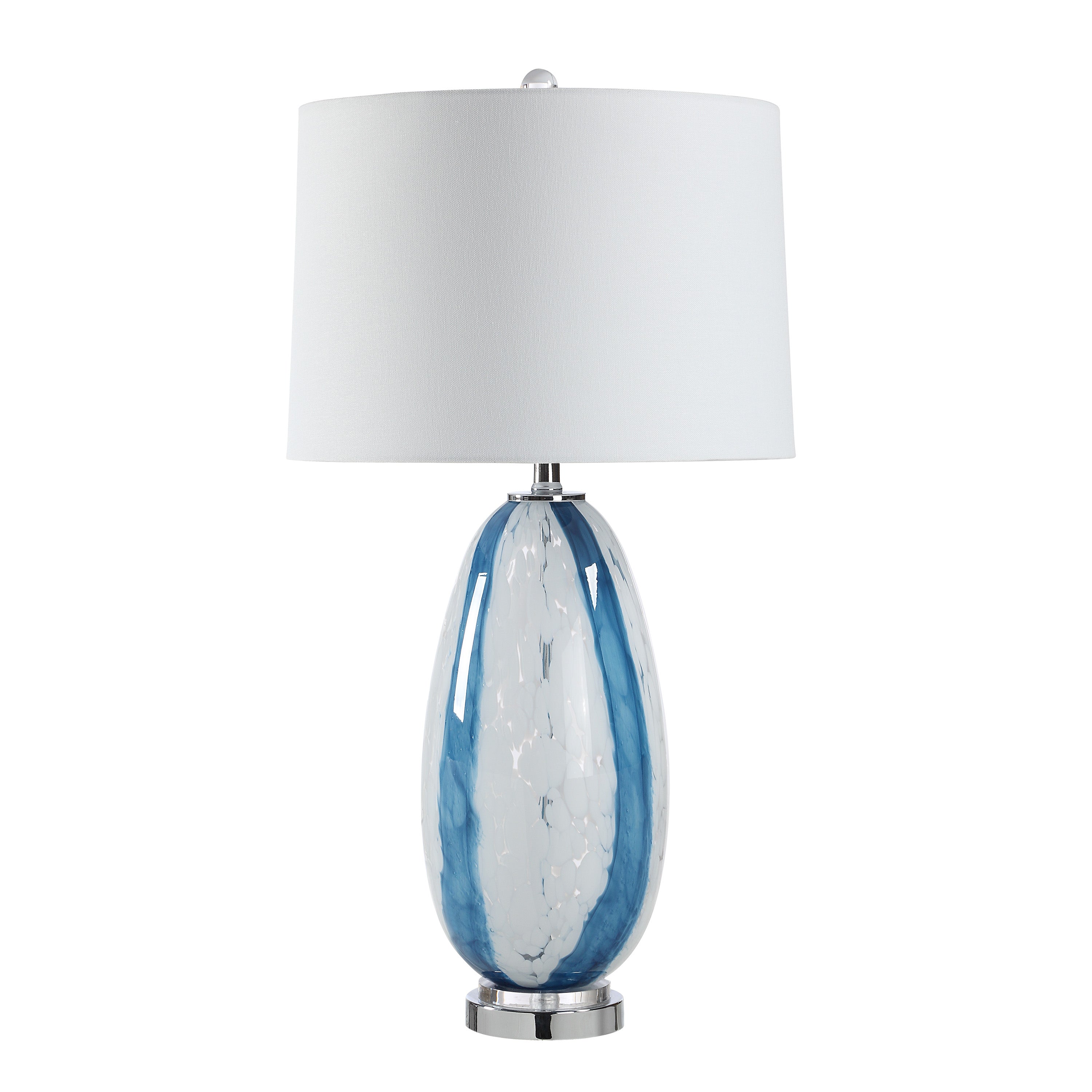 Solis 27.75" Table Lamp Blue & Clear Glass-Table Lamp-DECOROLALA